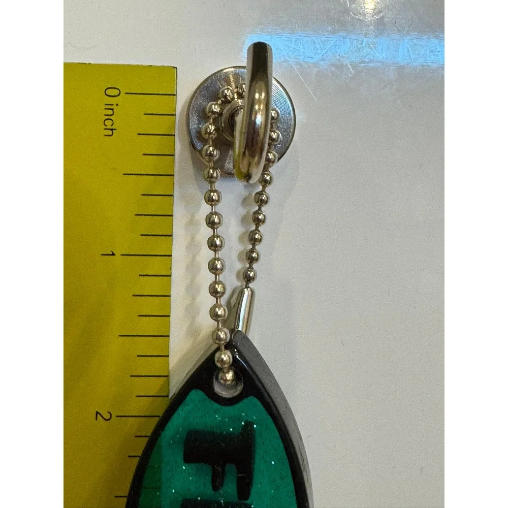 Green Glitter Fish Keychain Frog Text Bag Charm Kitsch Y2K Ironic Accessory